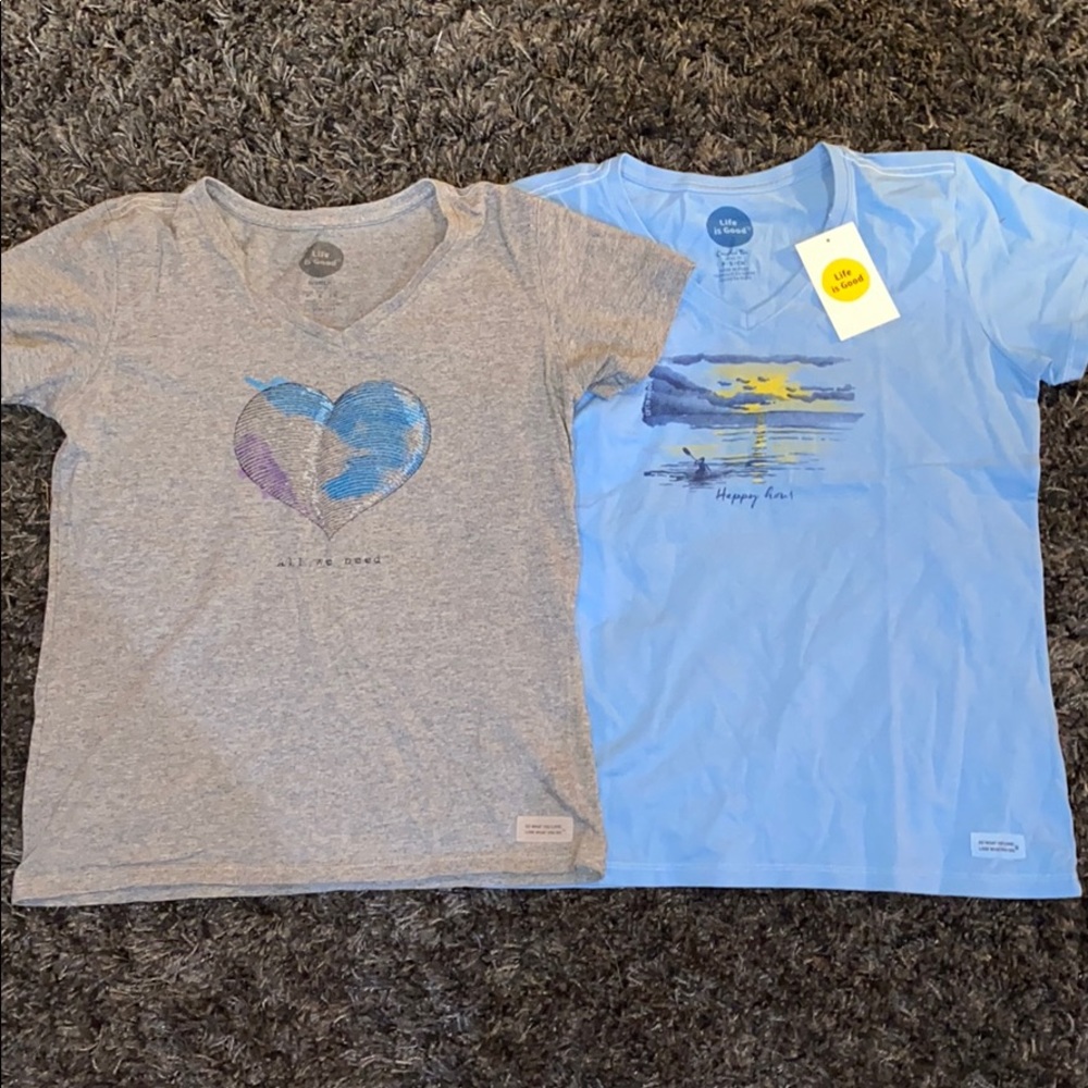 Two Life is Good small Women’s v-neck t-shirts